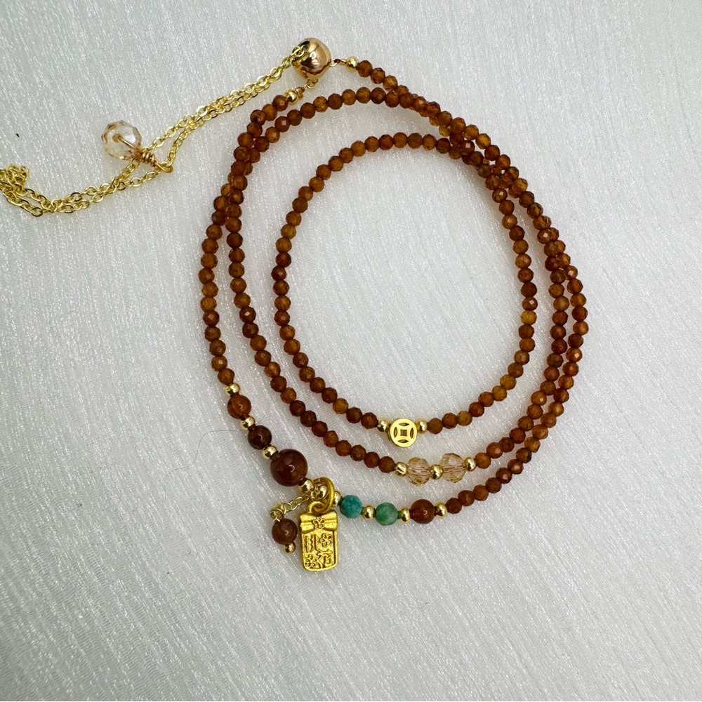 Orange Garnet Adjustable Necklace - image 3